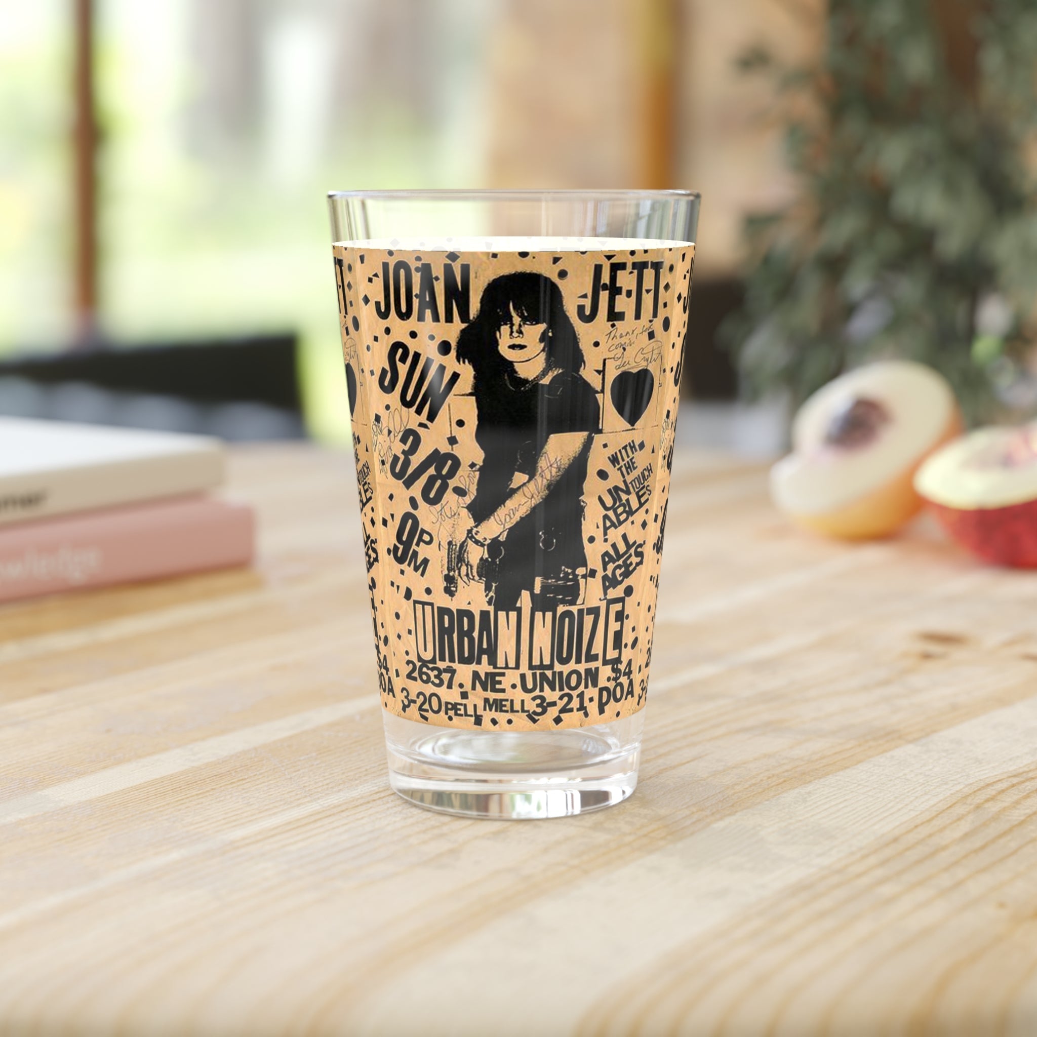 Vintage Concert Poster 16 Oz. Pint Glass — Featuring Joan Jett At The Portland Urban Noise - POPvault
