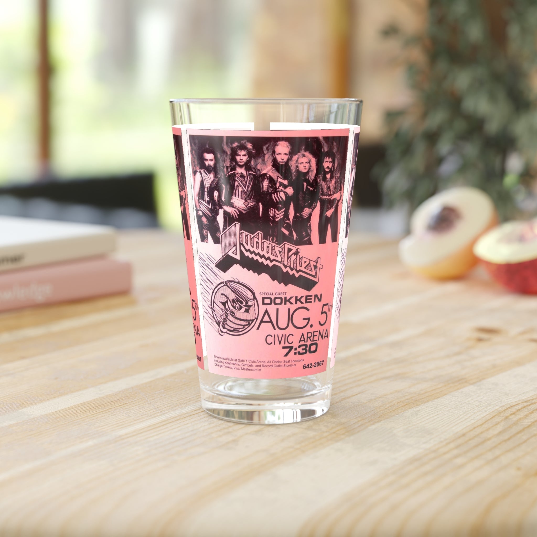 Vintage Concert Poster 16 Oz. Pint Glass — Featuring Judas Priest, Dokken At The Pittsburgh Civic Arena - POPvault