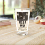 Vintage Concert Poster 16 Oz. Pint Glass — Featuring Kiss, Rush At The Normal I.S.U Union Auditorium 1975 - POPvault