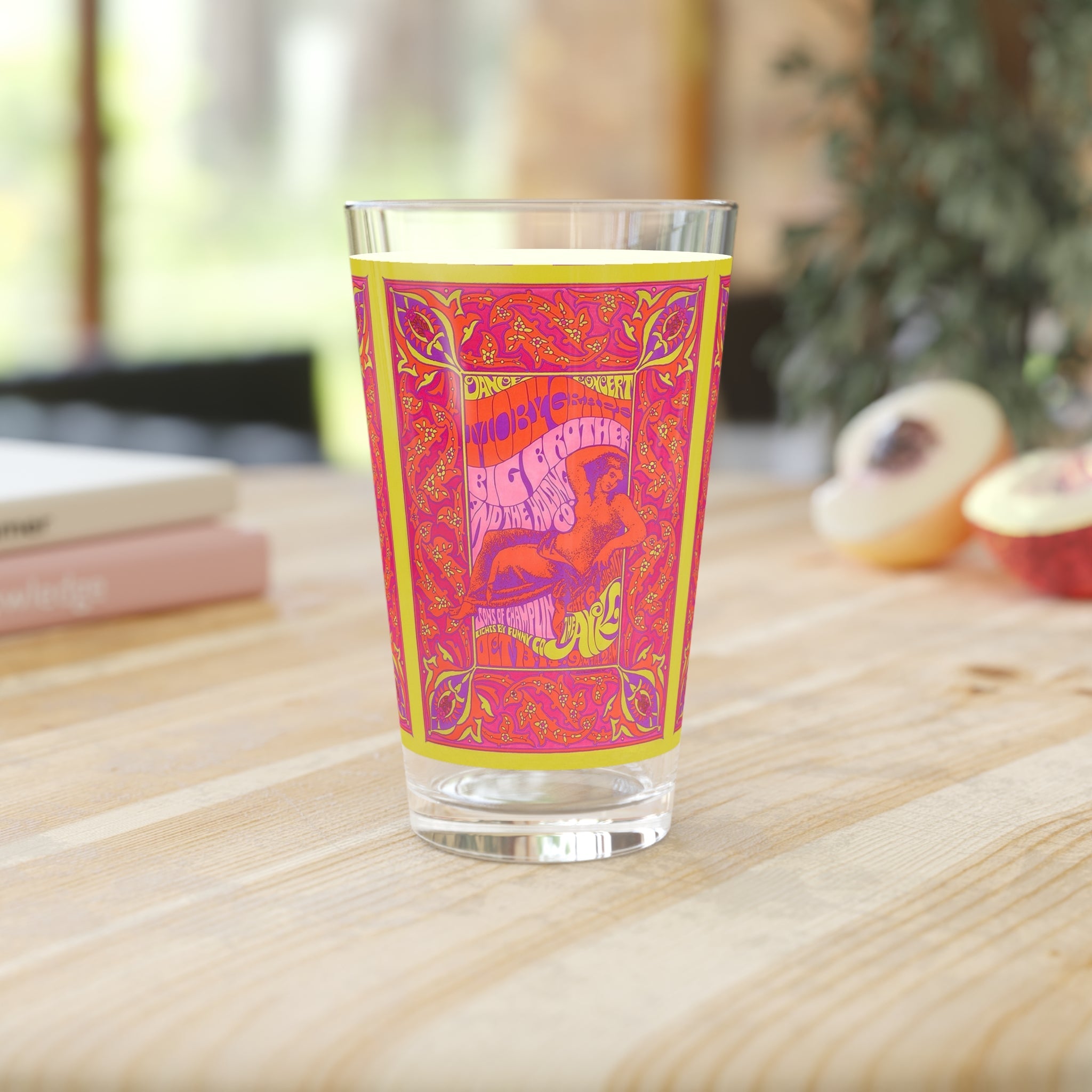 Vintage Concert Poster 16 Oz. Pint Glass — Featuring Moby Grape, Big Brother & The Holding Company At The Sausalito Gate 6 - POPvault