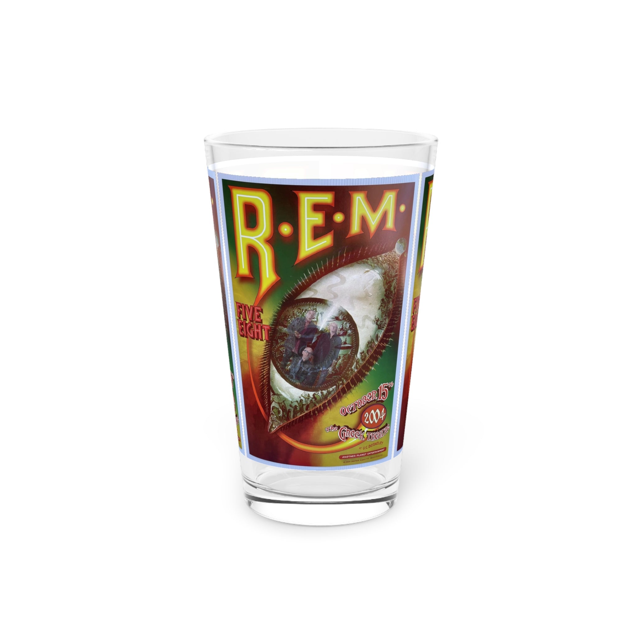Vintage Concert Poster 16 Oz. Pint Glass — Featuring R.E.M. At The Los Angeles Greek Theatre - POPvault