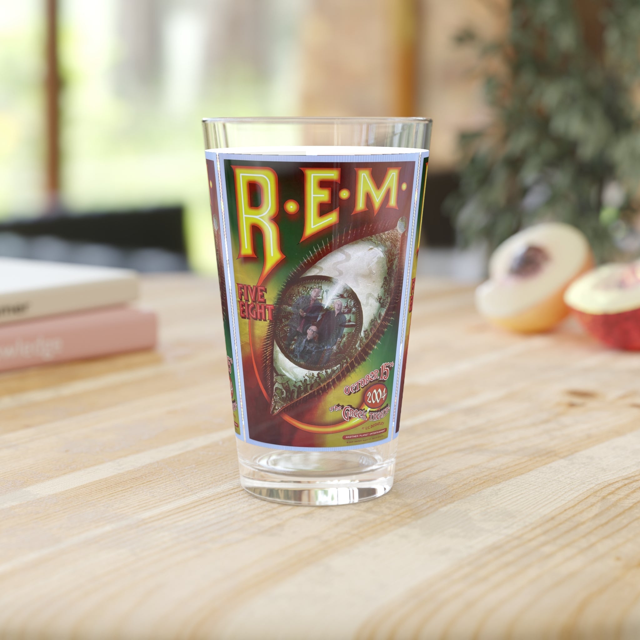 Vintage Concert Poster 16 Oz. Pint Glass — Featuring R.E.M. At The Los Angeles Greek Theatre - POPvault