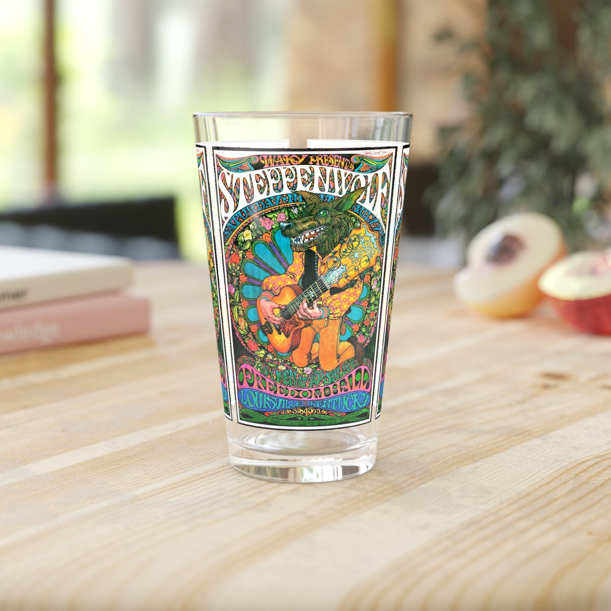 Vintage Concert Poster 16 Oz. Pint Glass — Featuring Steppenwolf At Louisville Freedom Hall - POPvault