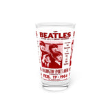 Vintage Concert Poster 16 Oz. Pint Glass — Featuring The Beatles At The Washington Sports Arena 1964 - POPvault