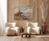 Vintage Cowboy On A Horse Canvas Art - POPvault