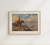 Vintage Cowboy On A Horse Canvas Art - POPvault