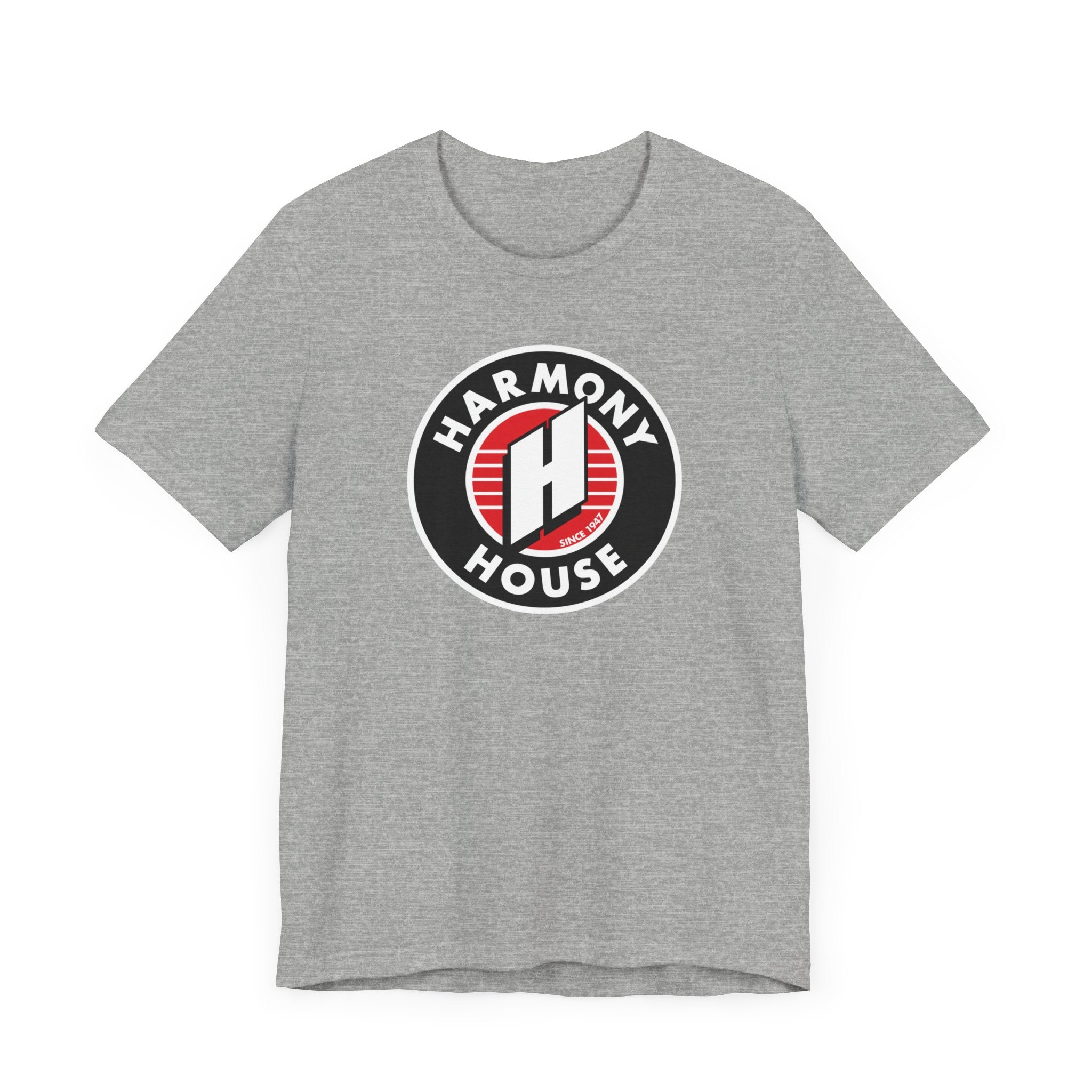 Vintage Harmony House Record Store Logo Unisex Jersey Short Sleeve T-Shirt - POPvault