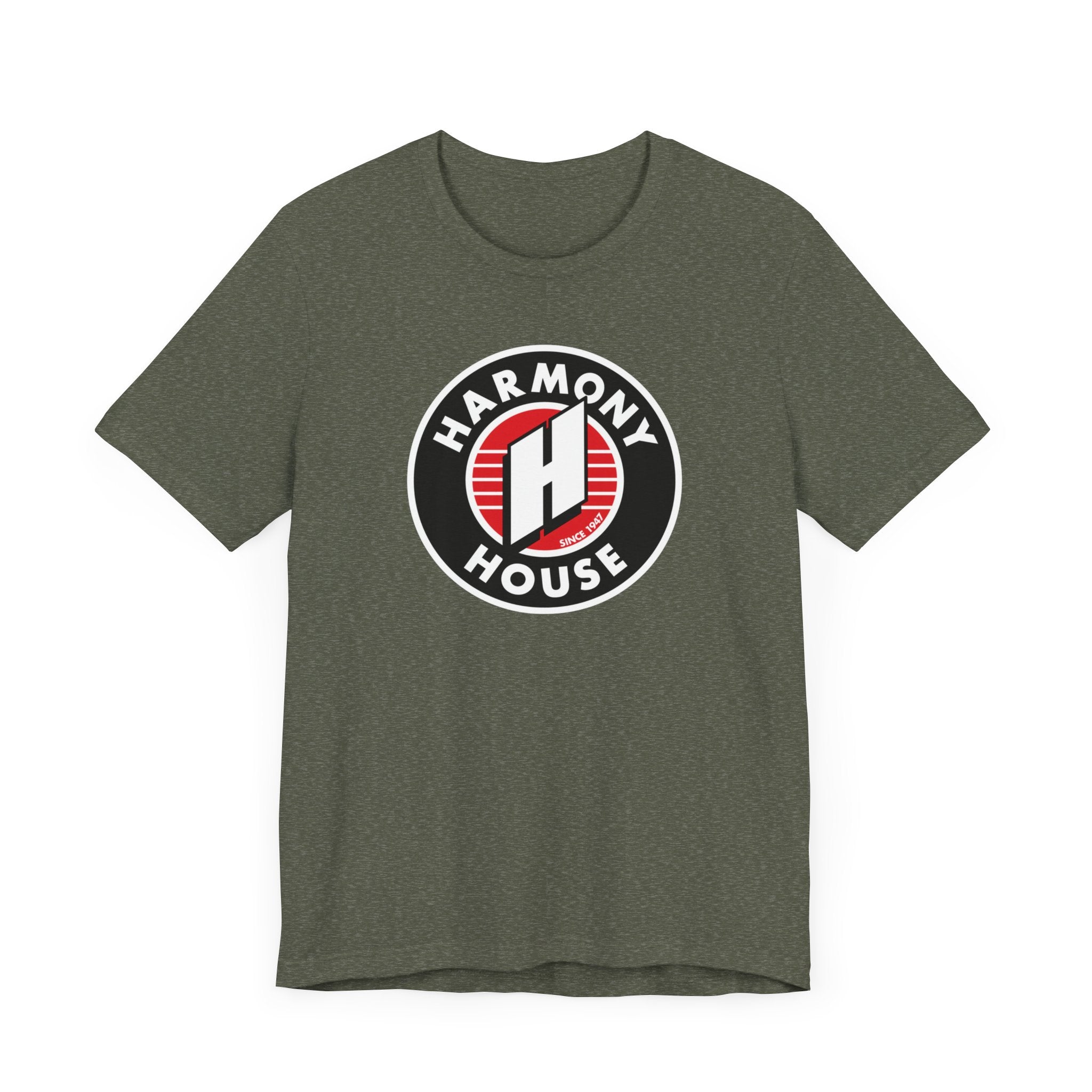Vintage Harmony House Record Store Logo Unisex Jersey Short Sleeve T-Shirt - POPvault