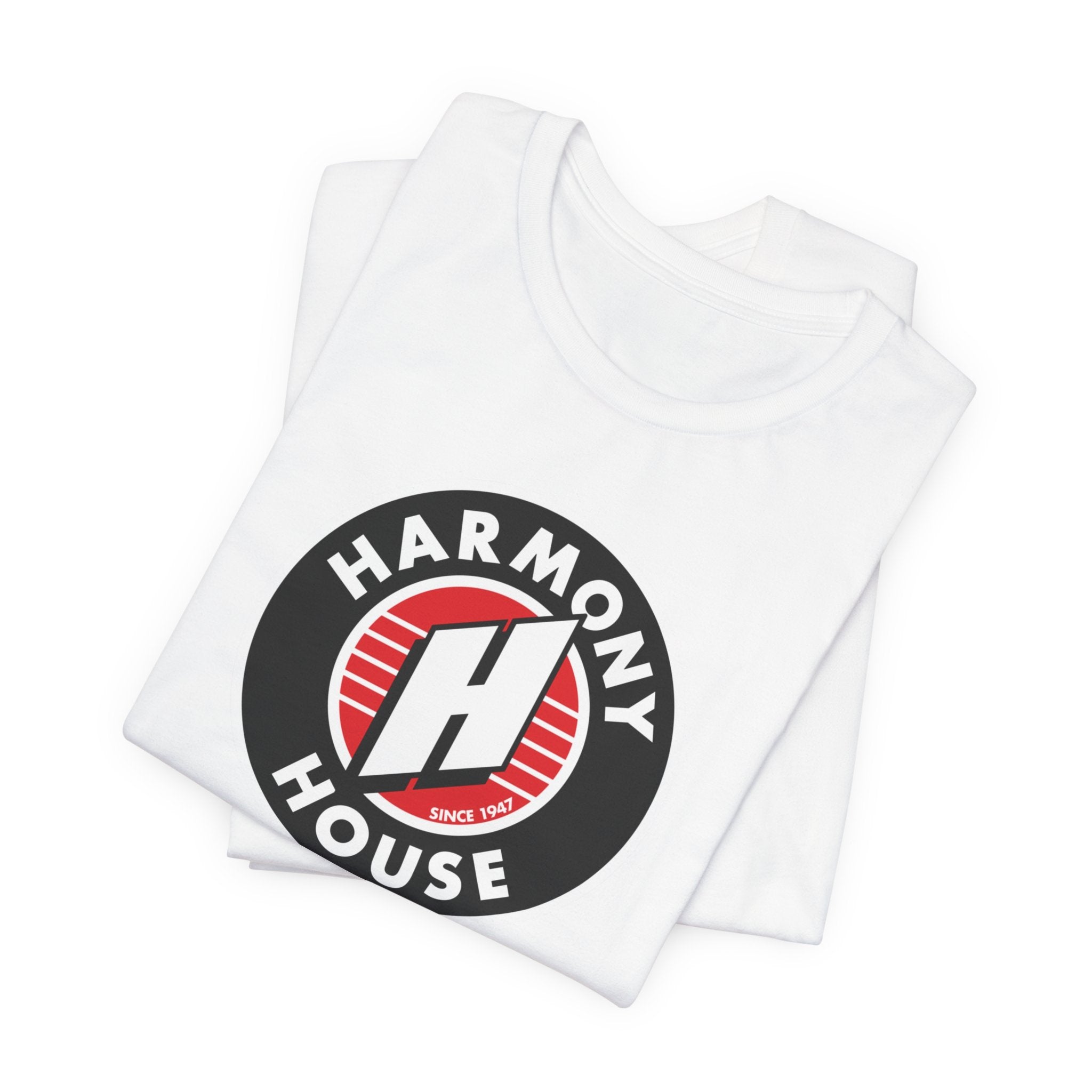 Vintage Harmony House Record Store Logo Unisex Jersey Short Sleeve T-Shirt - POPvault