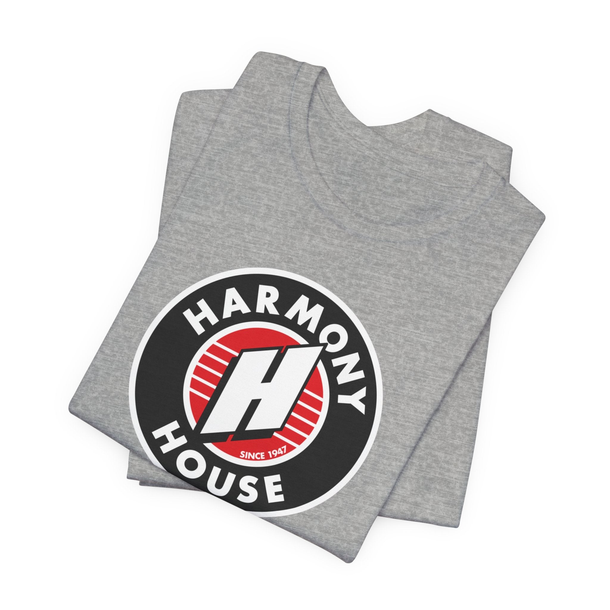 Vintage Harmony House Record Store Logo Unisex Jersey Short Sleeve T-Shirt - POPvault