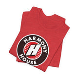 Vintage Harmony House Record Store Logo Unisex Jersey Short Sleeve T-Shirt - POPvault