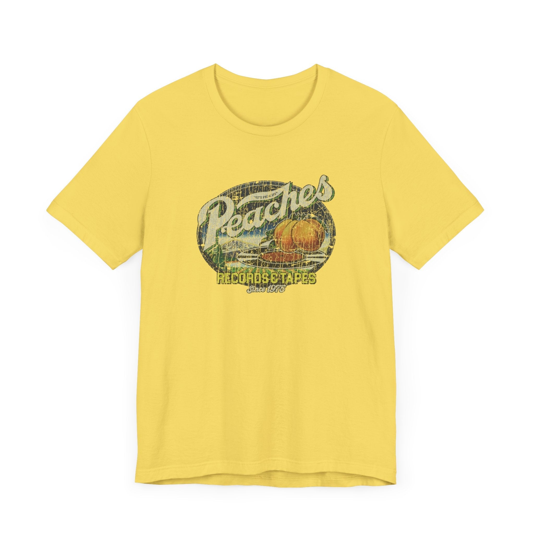 Vintage Peaches Record & Tapes Store Logo Unisex Jersey Short Sleeve T-Shirt - POPvault