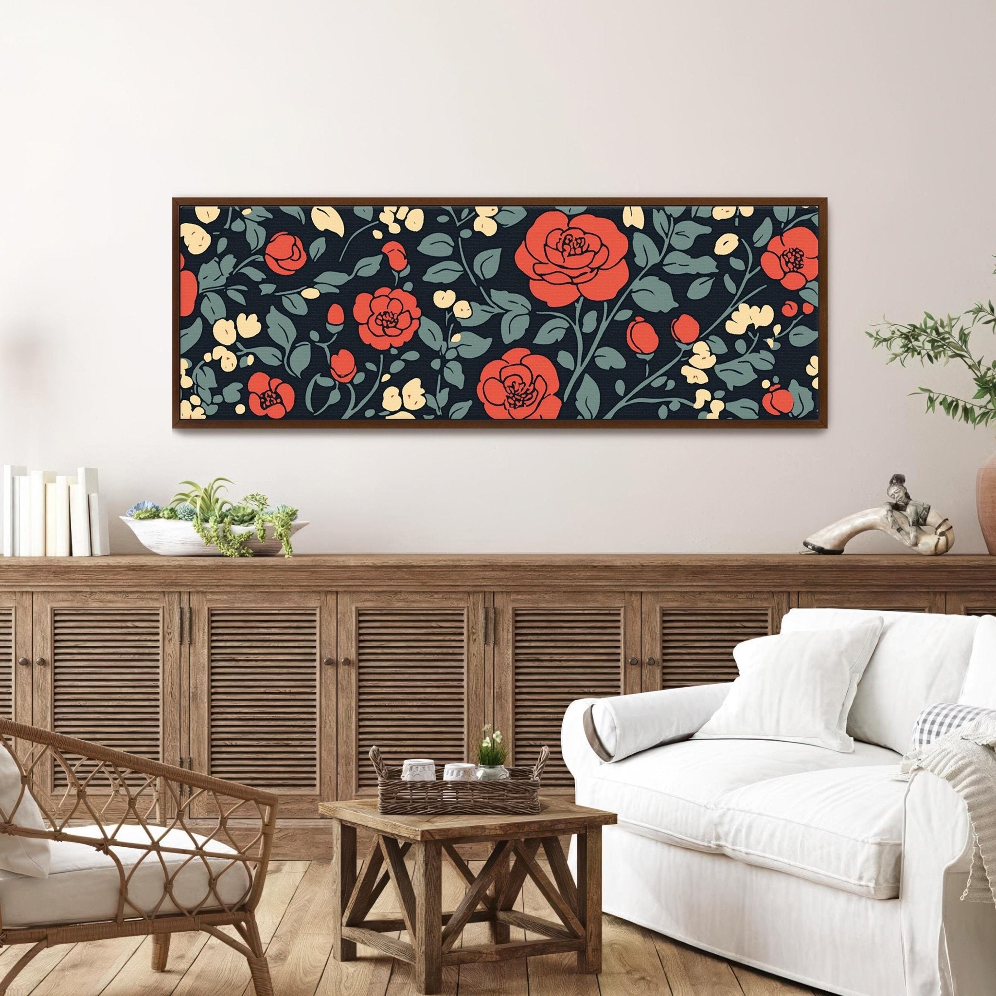 Vintage Rose Art Print Canvas Art - POPvault
