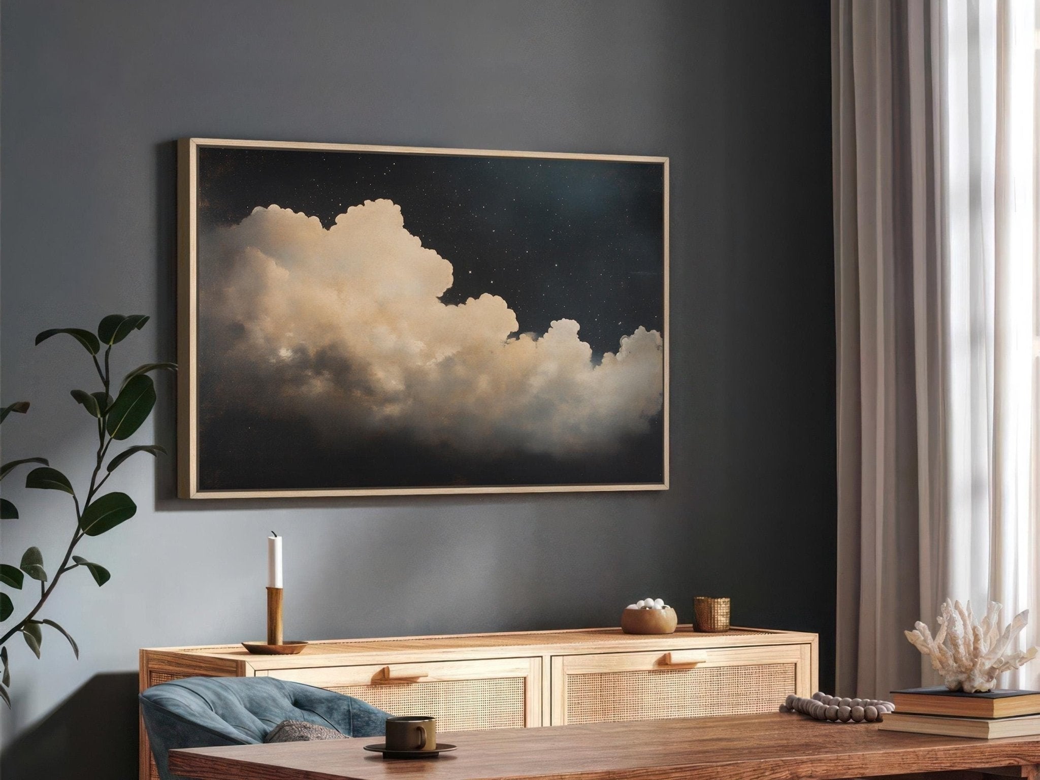 Vintage Starry Cloud Canvas Art Print - POPvault