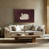 Vintage Swan Maroon Wall Art - POPvault