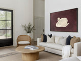 Vintage Swan Maroon Wall Art - POPvault