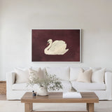 Vintage Swan Maroon Wall Art - POPvault