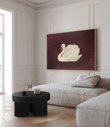 Vintage Swan Maroon Wall Art - POPvault