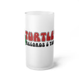 Vintage Turtles Record & Tapes Store Logo Frosted 16 Ounce Glass Beer Mug - POPvault