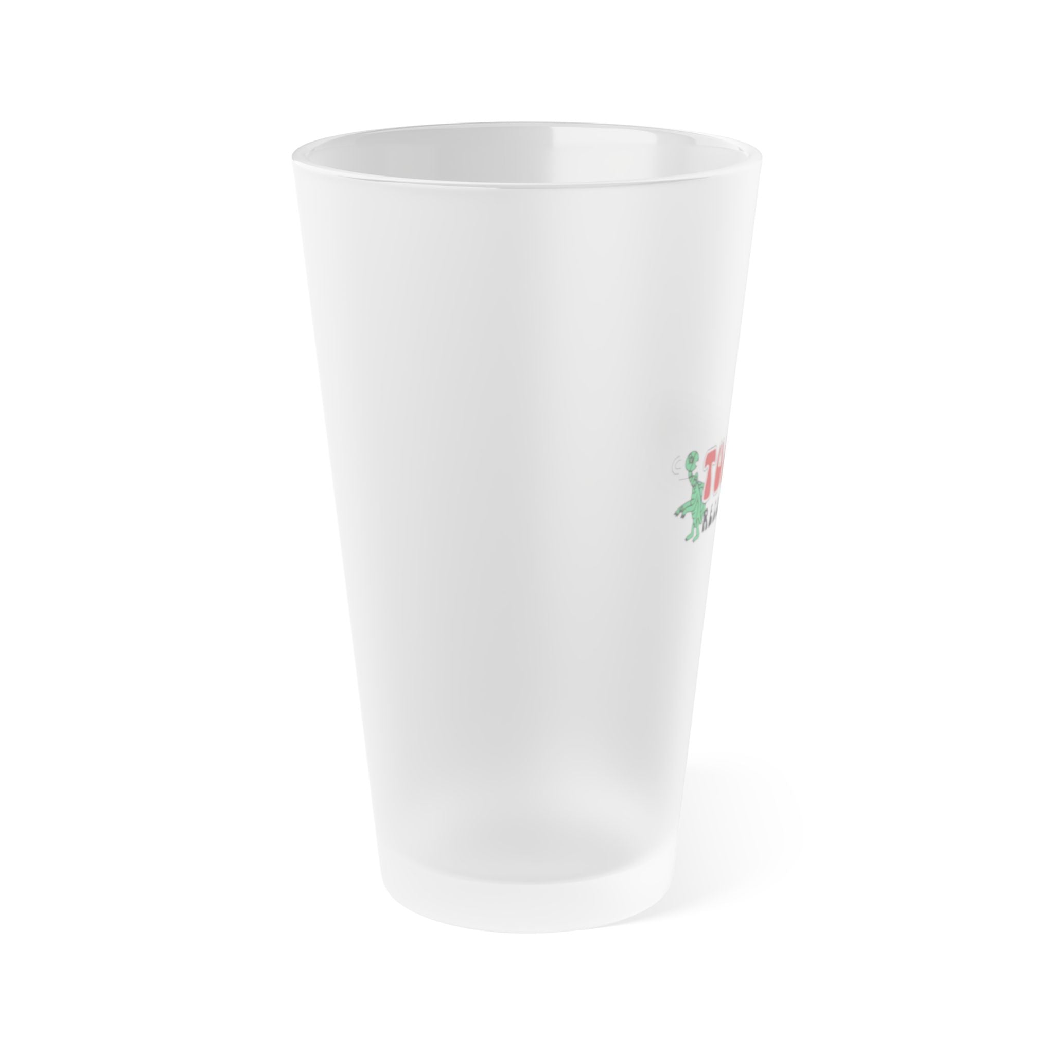 Vintage Turtles Record & Tapes Store Logo Frosted 16 Ounce Pint Glass - POPvault