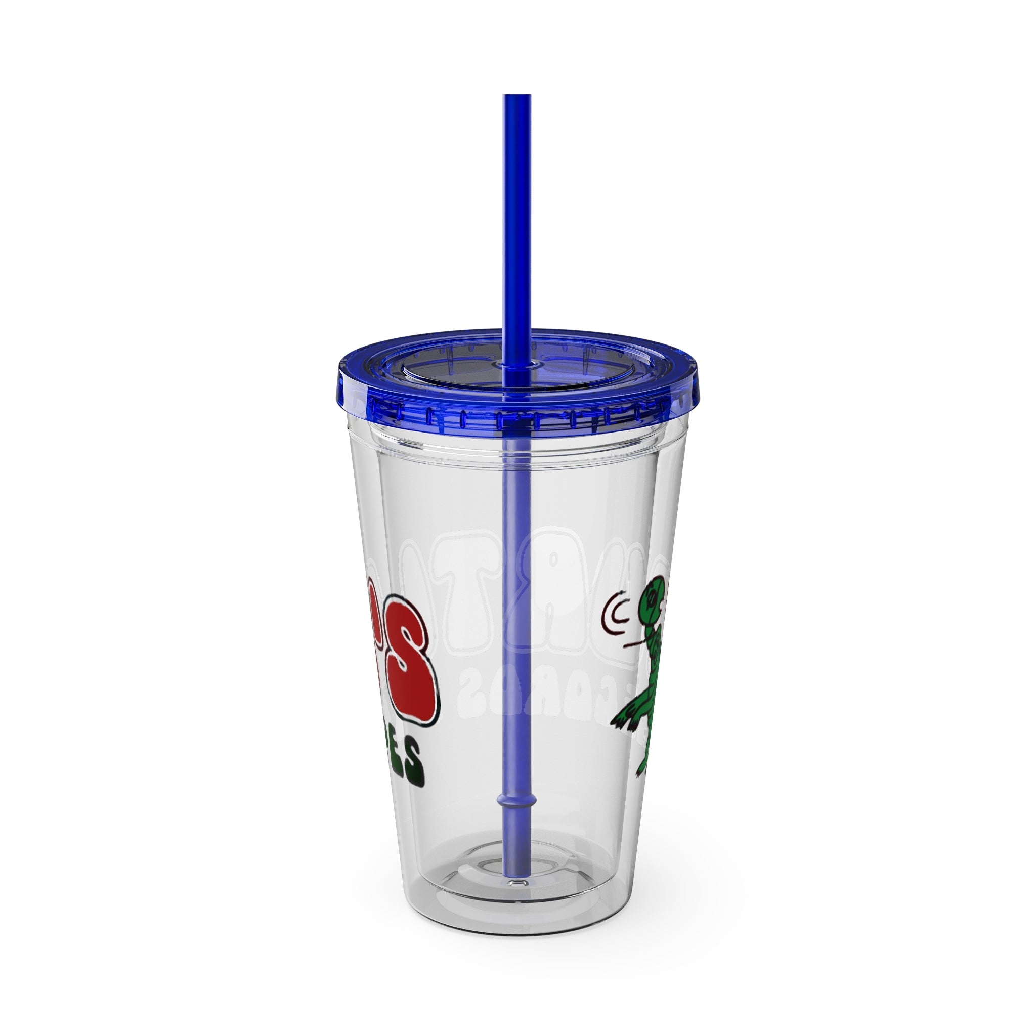 Vintage Turtles Record & Tapes Store Logo Sunsplash Reusable 16 Ounce Tumbler With Straw - POPvault