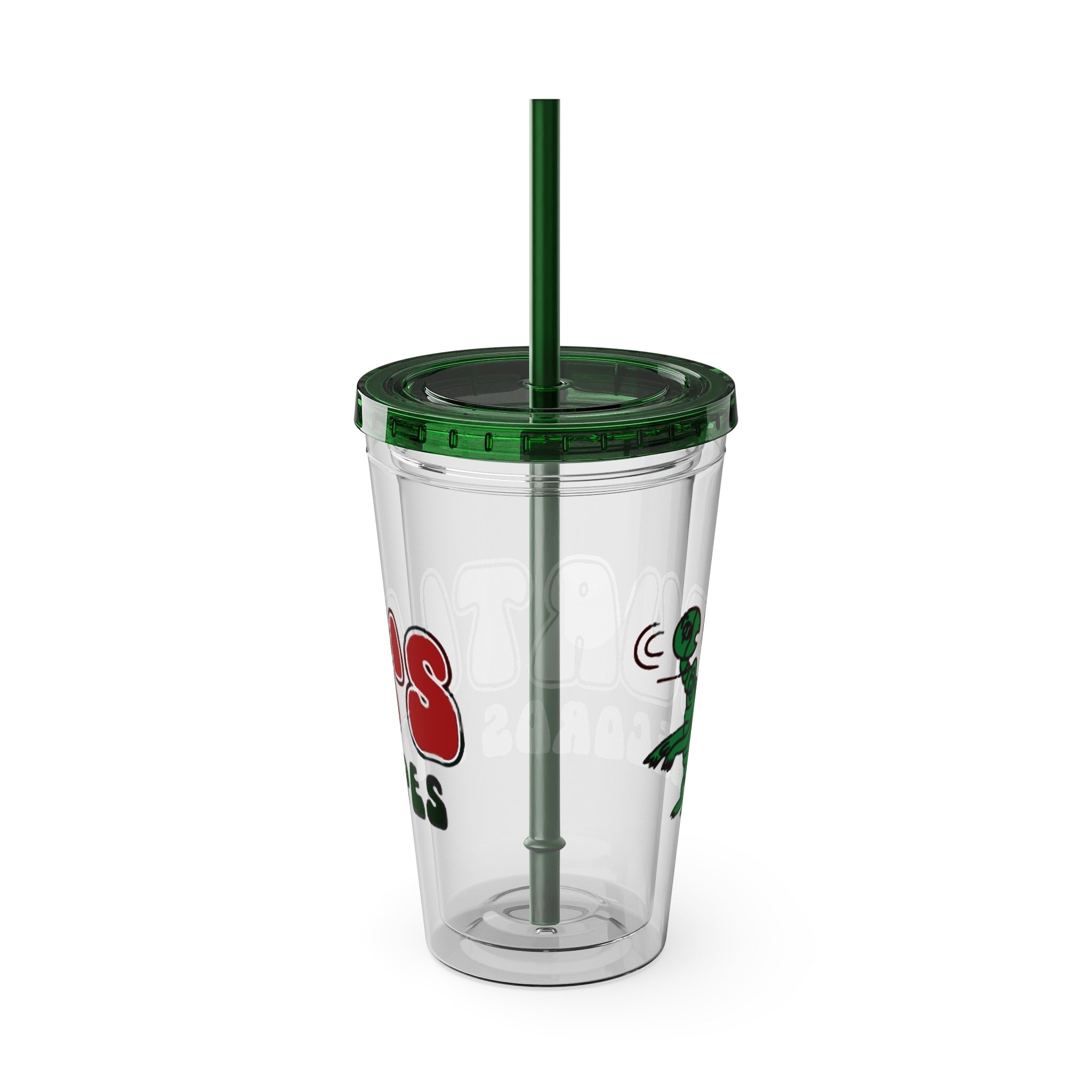 Vintage Turtles Record & Tapes Store Logo Sunsplash Reusable 16 Ounce Tumbler With Straw - POPvault