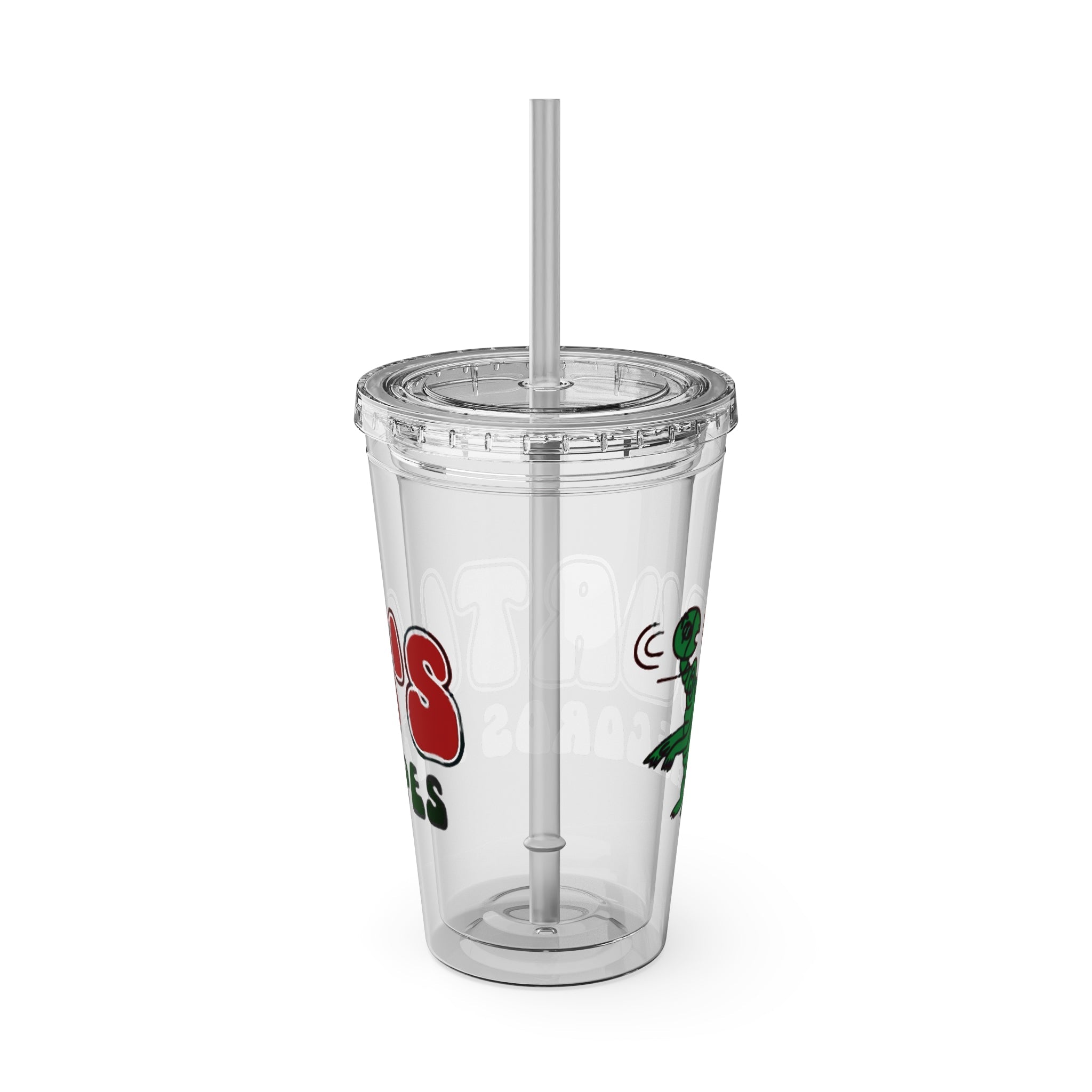 Vintage Turtles Record & Tapes Store Logo Sunsplash Reusable 16 Ounce Tumbler With Straw - POPvault