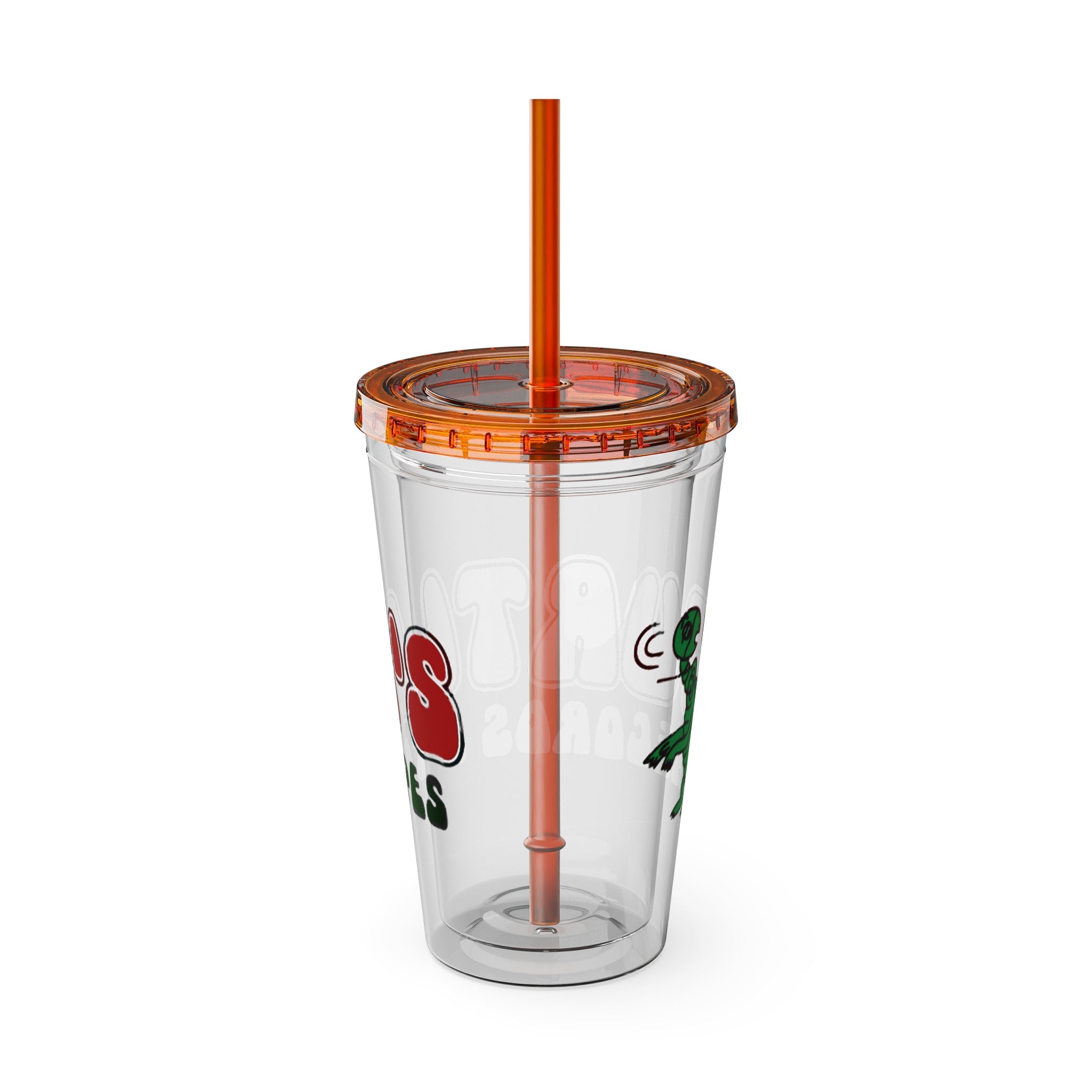 Vintage Turtles Record & Tapes Store Logo Sunsplash Reusable 16 Ounce Tumbler With Straw - POPvault