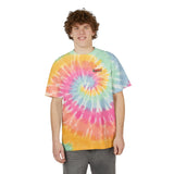 Vintage Turtles Record & Tapes Store Logo Unisex Vibrant Oversized Tie - Dye Short Sleeve T-Shirt with Embroidery - POPvault