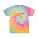 Vintage Turtles Record & Tapes Store Logo Unisex Vibrant Oversized Tie - Dye Short Sleeve T-Shirt with Embroidery - POPvault