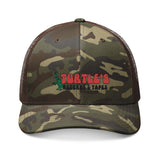 Vintage Turtles Records & Tapes Logo Embroidered Camouflage Trucker Hat - POPvault