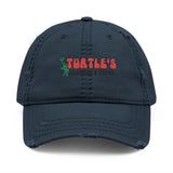 Vintage Turtles Records & Tapes Logo Embroidered Distressed Dad Hat - POPvault