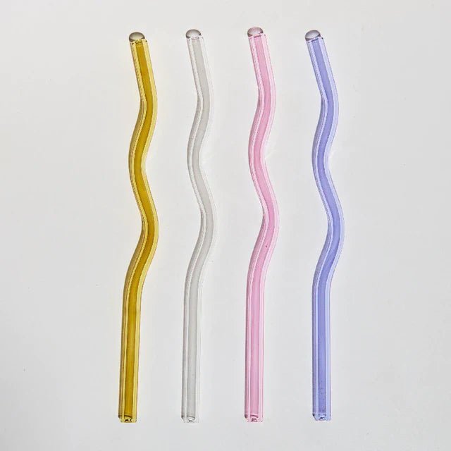 Wavy Glass Straw Set - POPvault