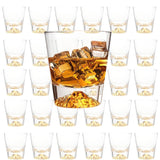 Whiskey Glasses Crystal Clear Gold Heavy Base Bourbon - 10oz - POPvault