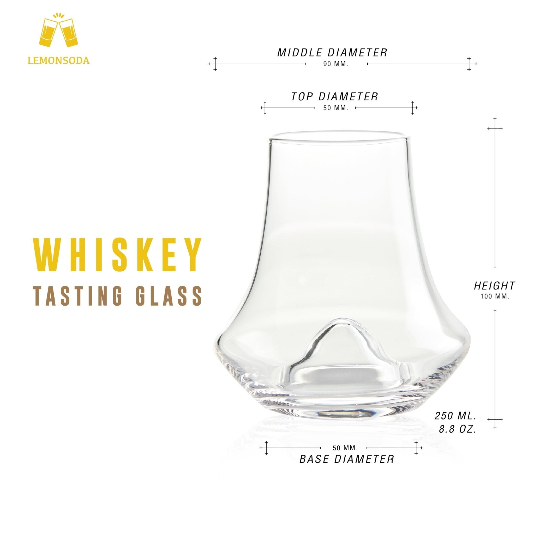 Whiskey Snifter Glasses - (250 ml/ 8.5 fl. oz) - POPvault
