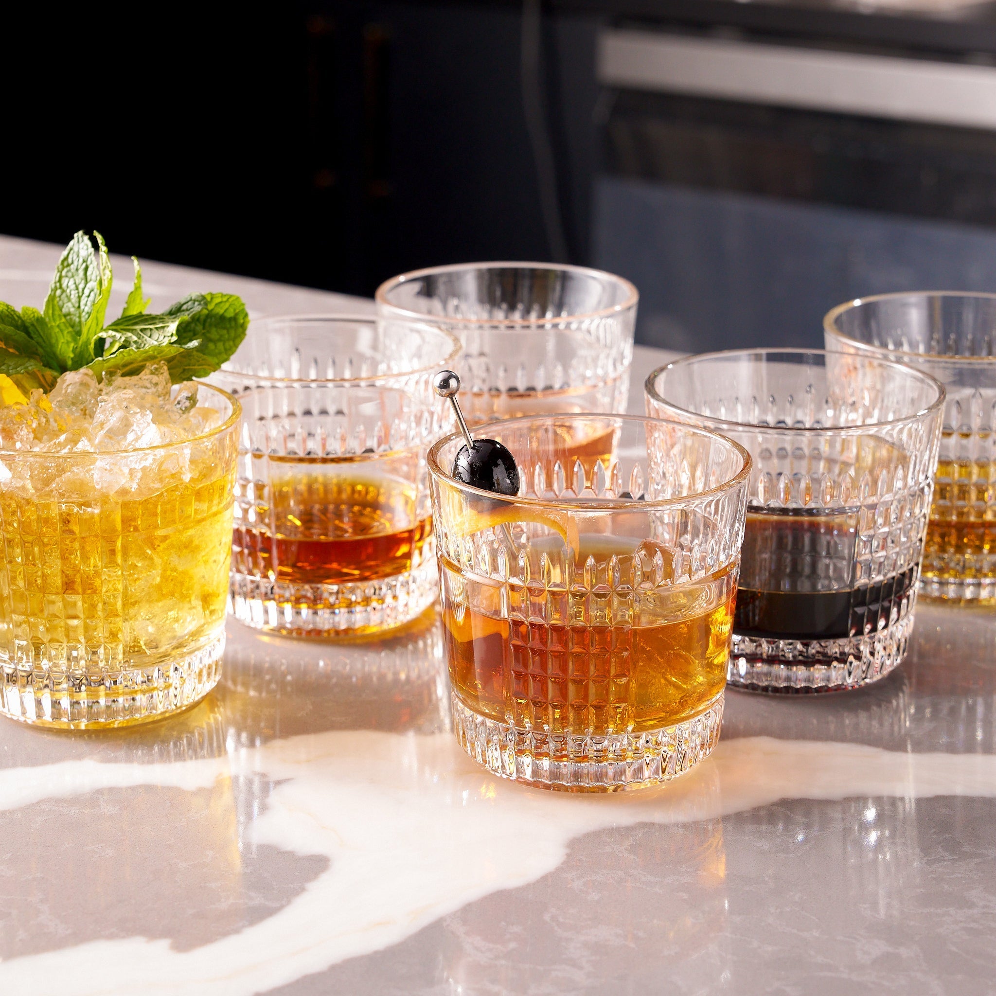 Whiskey Sour Old Fashioned Glasses Tumblers - 12oz - Set of 6 - POPvault