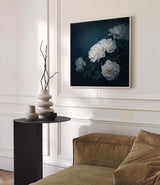 White Peony Moody Wall Art Print - POPvault