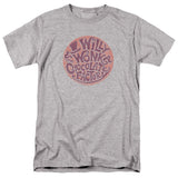 Willy Wonka And The Chocolate Factory Circle Logo Mens T Shirt Athletic Heather Officially Licensed - POPvault
