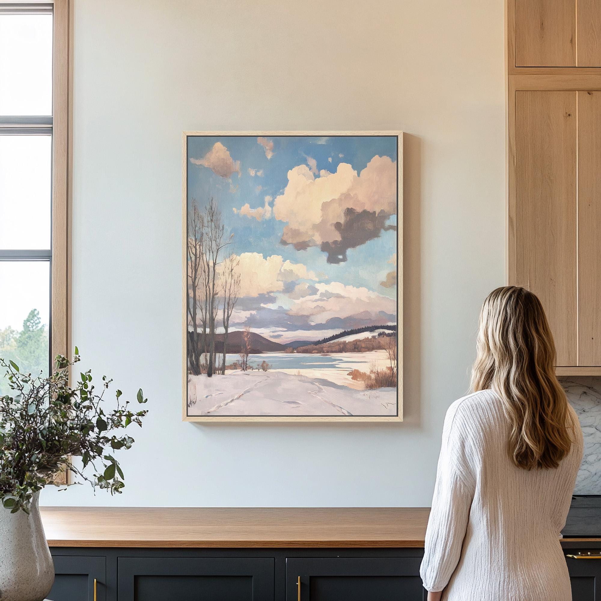 Winter Lake Canvas Wall Art Print - Vintage Canvas Art - POPvault