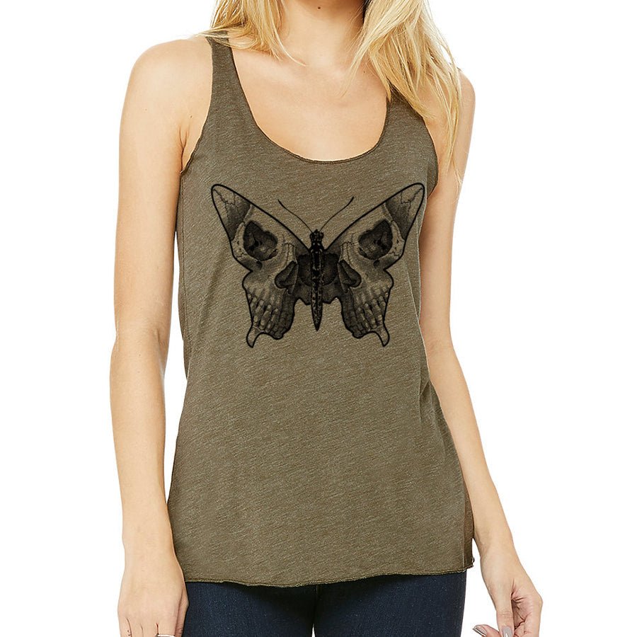 Women's Butterfly Skull Racerback Tank Top - POPvault