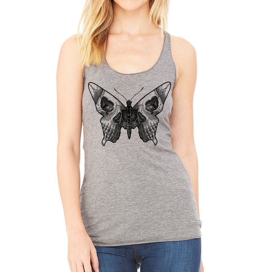 Women's Butterfly Skull Racerback Tank Top - POPvault