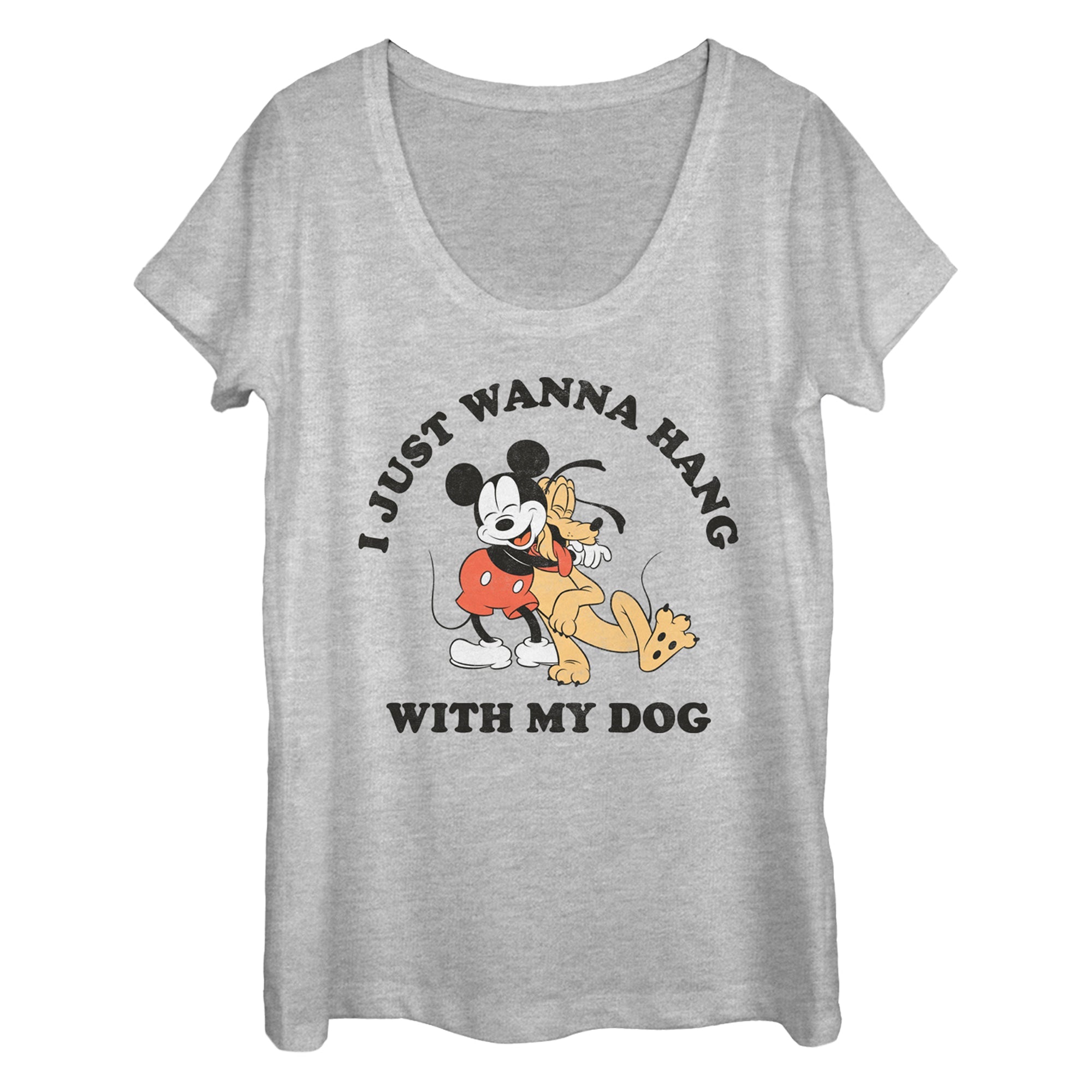 Women's Disney Mickey Dog Fill Lover Scoop Neck T-Shirt - POPvault