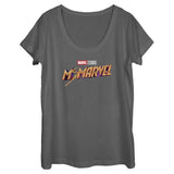 Women's Marvel Classic Logo Scoop Neck T-Shirt - POPvault