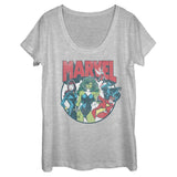 Women's Marvel Marvel Gals Scoop Neck T-Shirt - POPvault