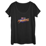 Women's Marvel Ms Logo Scoop Neck T-Shirt - POPvault