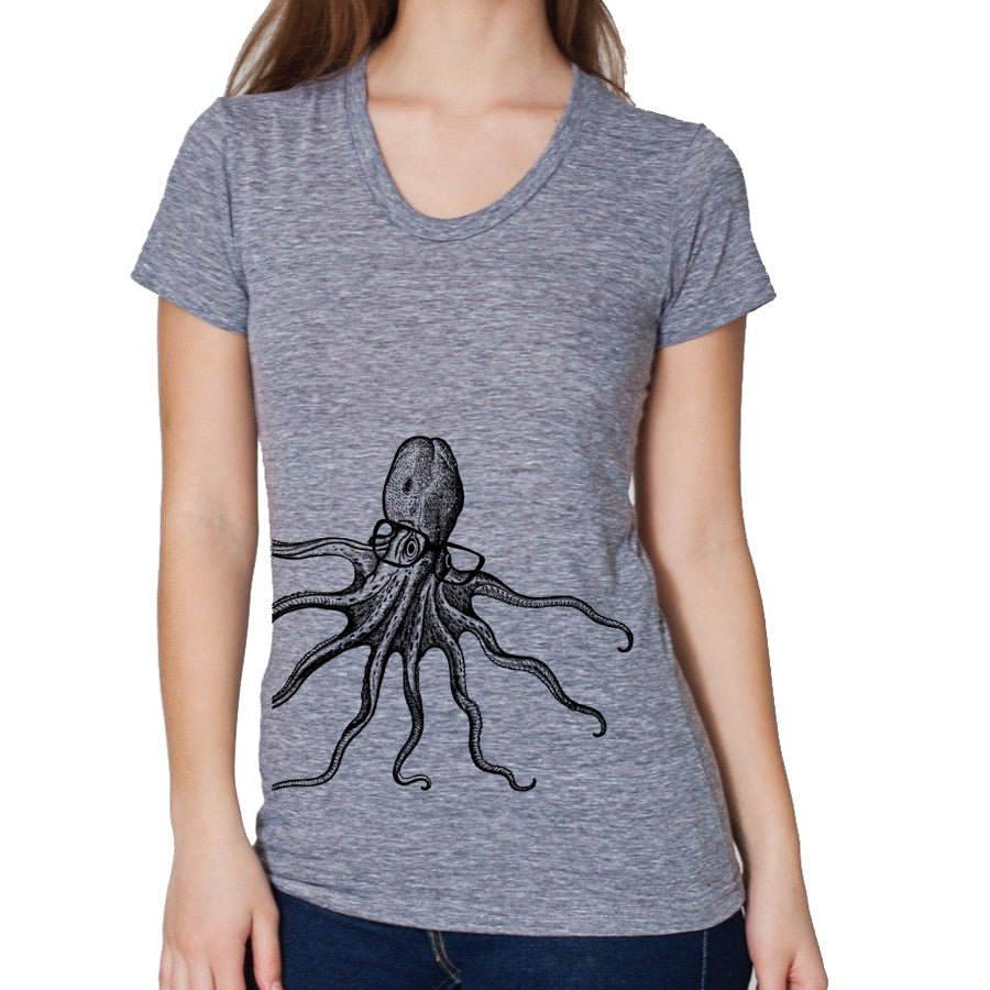 Women's Octopus Wearing Glasses T-Shirt - POPvault
