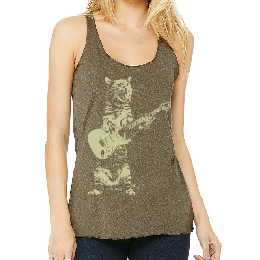 Women's Roll & Roll Guitar Cat Tank Top - POPvault