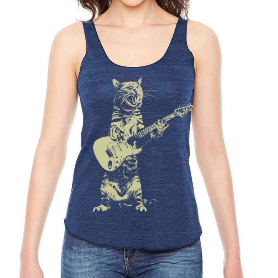 Women's Roll & Roll Guitar Cat Tank Top - POPvault