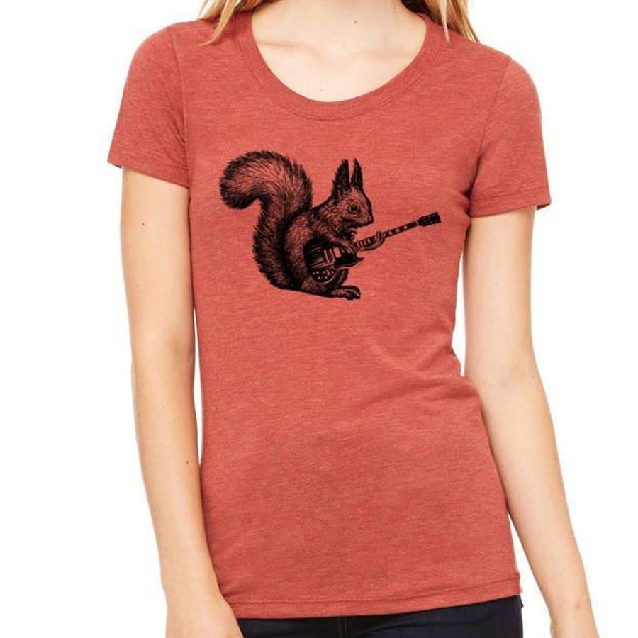 Women's Squirrel Playing Guitar T-Shirt - POPvault