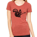 Women's Squirrel Playing Guitar T-Shirt - POPvault